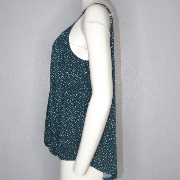 Molly Isadora Spaghetti Strap Wrap Front Top 1X Green Polk A Dot - Picture 3 of 5